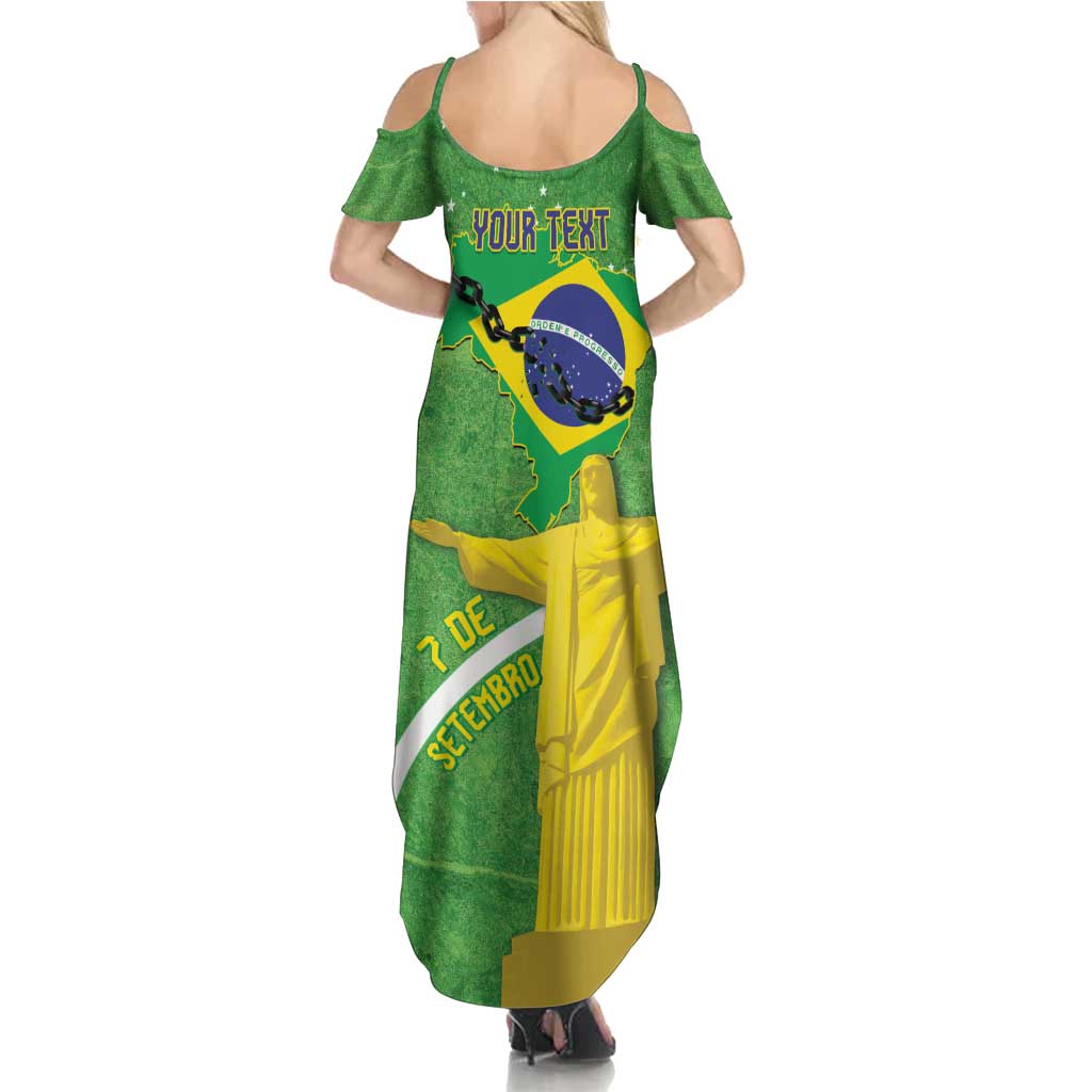 Personalized Brazil Independence Day Family Matching Summer Maxi Dress and Hawaiian Shirt Brasil Map Christ The Redeemer 7 De Setembro - Wonder Print Shop