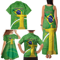 Personalized Brazil Independence Day Family Matching Tank Maxi Dress and Hawaiian Shirt Brasil Map Christ The Redeemer 7 De Setembro - Wonder Print Shop