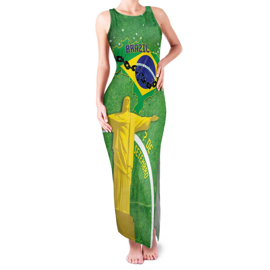 Personalized Brazil Independence Day Family Matching Tank Maxi Dress and Hawaiian Shirt Brasil Map Christ The Redeemer 7 De Setembro - Wonder Print Shop