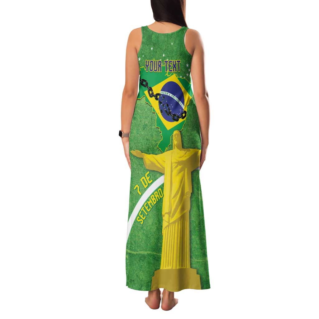 Personalized Brazil Independence Day Family Matching Tank Maxi Dress and Hawaiian Shirt Brasil Map Christ The Redeemer 7 De Setembro - Wonder Print Shop