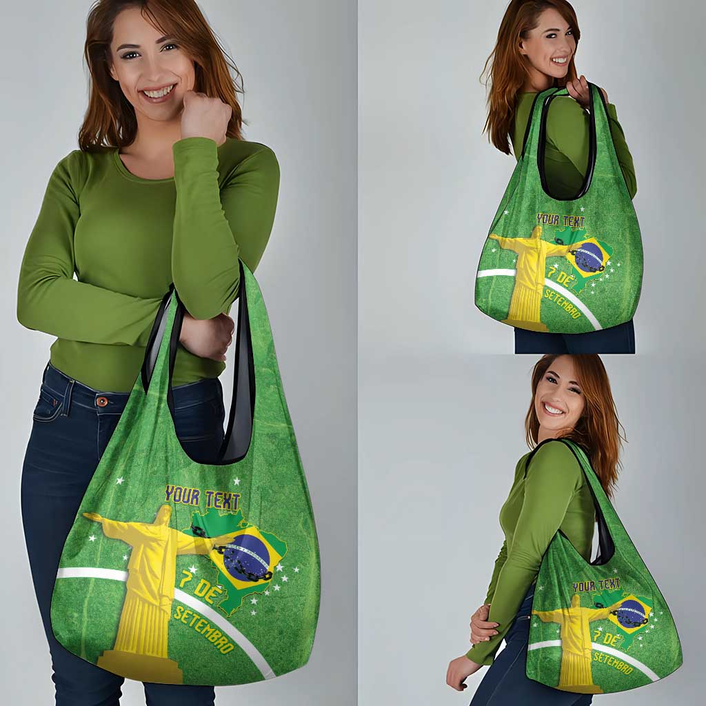 Personalized Brazil Independence Day Grocery Bag Brasil Map Christ The Redeemer 7 De Setembro