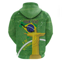 Personalized Brazil Independence Day Hoodie Brasil Map Christ The Redeemer 7 De Setembro - Wonder Print Shop
