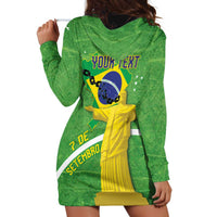 Personalized Brazil Independence Day Hoodie Dress Brasil Map Christ The Redeemer 7 De Setembro - Wonder Print Shop
