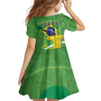 Personalized Brazil Independence Day Kid Short Sleeve Dress Brasil Map Christ The Redeemer 7 De Setembro - Wonder Print Shop