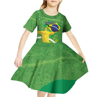 Personalized Brazil Independence Day Kid Short Sleeve Dress Brasil Map Christ The Redeemer 7 De Setembro - Wonder Print Shop