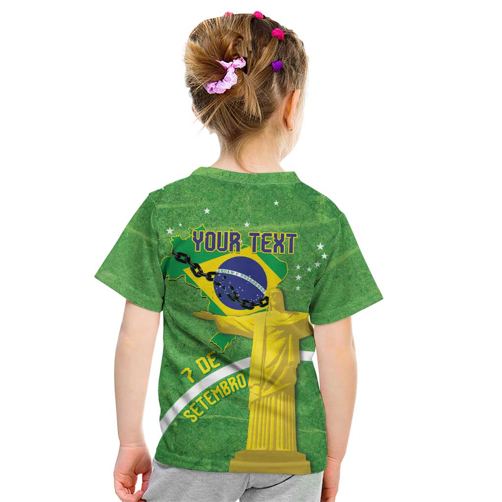 Personalized Brazil Independence Day Kid T Shirt Brasil Map Christ The Redeemer 7 De Setembro - Wonder Print Shop