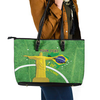 Personalized Brazil Independence Day Leather Tote Bag Brasil Map Christ The Redeemer 7 De Setembro - Wonder Print Shop