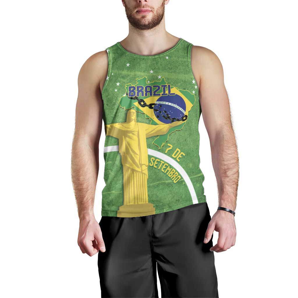 Personalized Brazil Independence Day Men Tank Top Brasil Map Christ The Redeemer 7 De Setembro - Wonder Print Shop