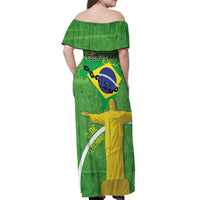 Personalized Brazil Independence Day Off Shoulder Maxi Dress Brasil Map Christ The Redeemer 7 De Setembro - Wonder Print Shop