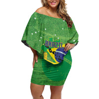 Personalized Brazil Independence Day Off Shoulder Short Dress Brasil Map Christ The Redeemer 7 De Setembro - Wonder Print Shop