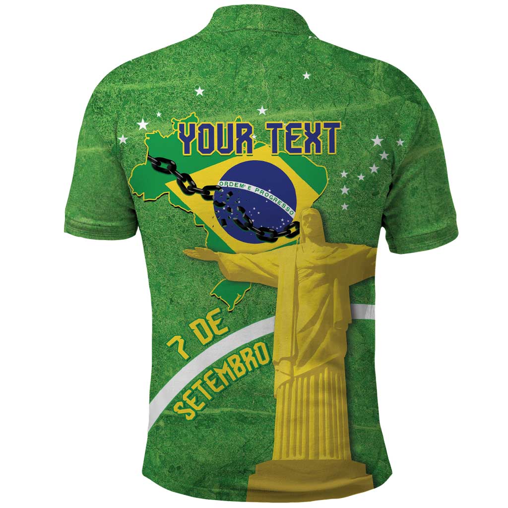 Personalized Brazil Independence Day Polo Shirt Brasil Map Christ The Redeemer 7 De Setembro - Wonder Print Shop