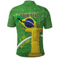 Personalized Brazil Independence Day Polo Shirt Brasil Map Christ The Redeemer 7 De Setembro - Wonder Print Shop