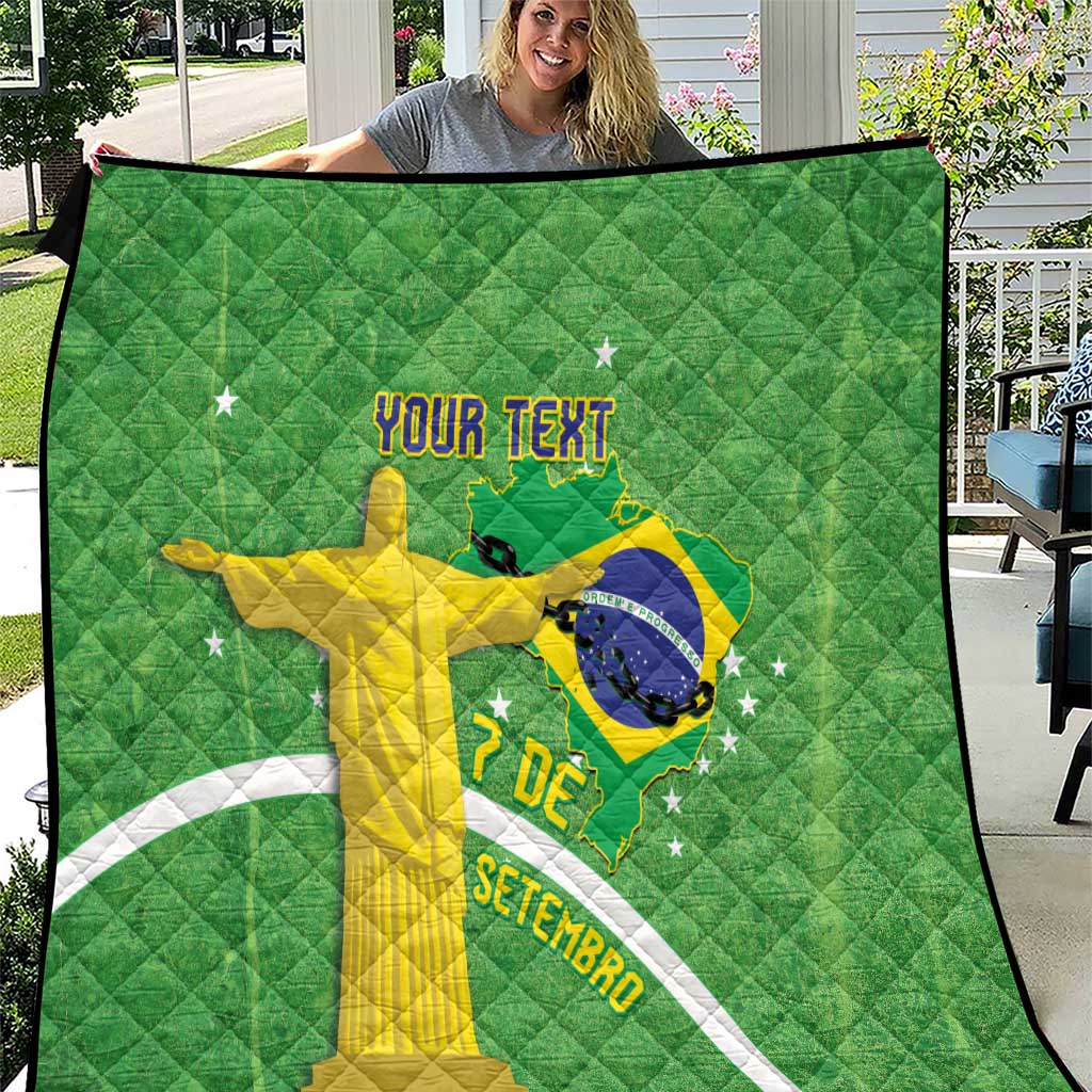 Personalized Brazil Independence Day Quilt Brasil Map Christ The Redeemer 7 De Setembro - Wonder Print Shop