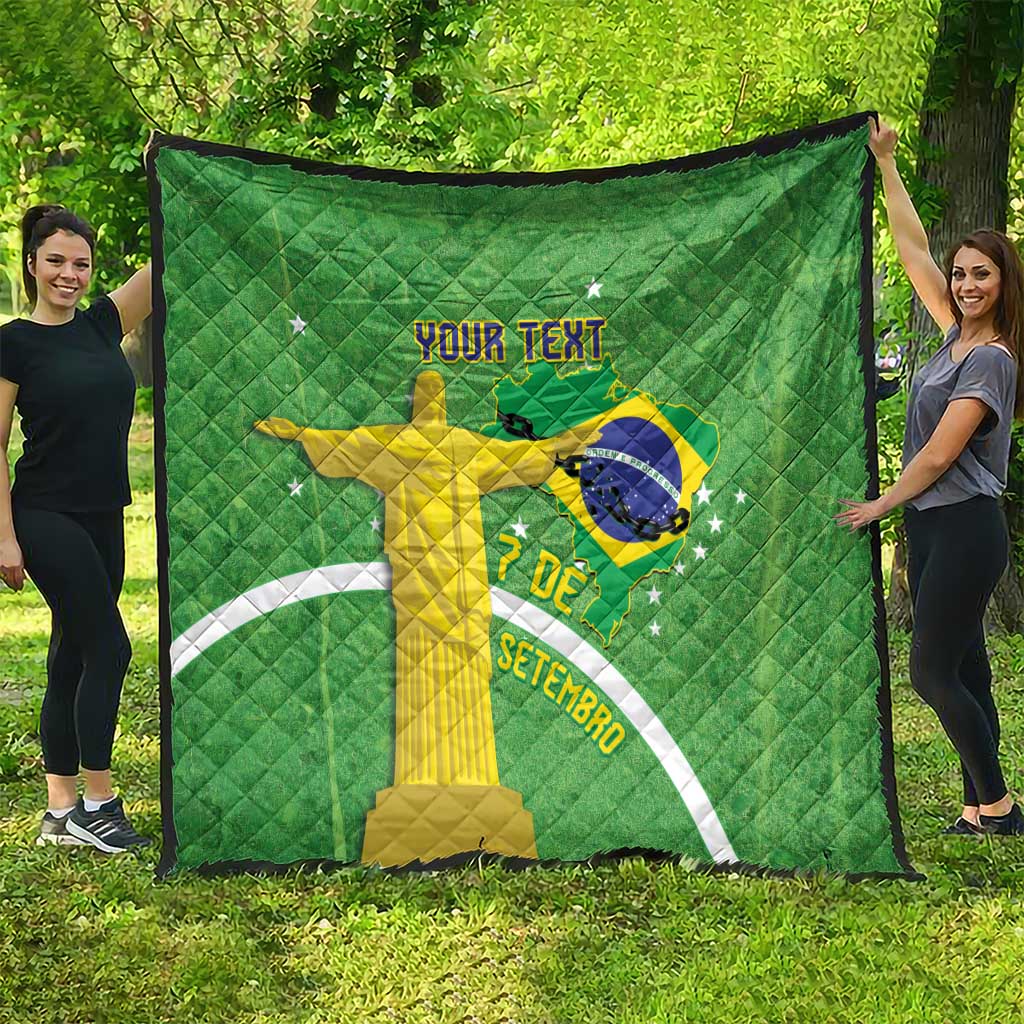 Personalized Brazil Independence Day Quilt Brasil Map Christ The Redeemer 7 De Setembro - Wonder Print Shop