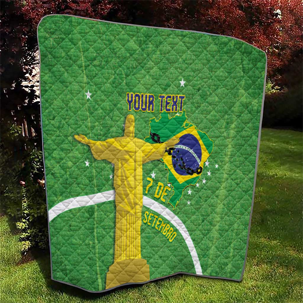Personalized Brazil Independence Day Quilt Brasil Map Christ The Redeemer 7 De Setembro - Wonder Print Shop