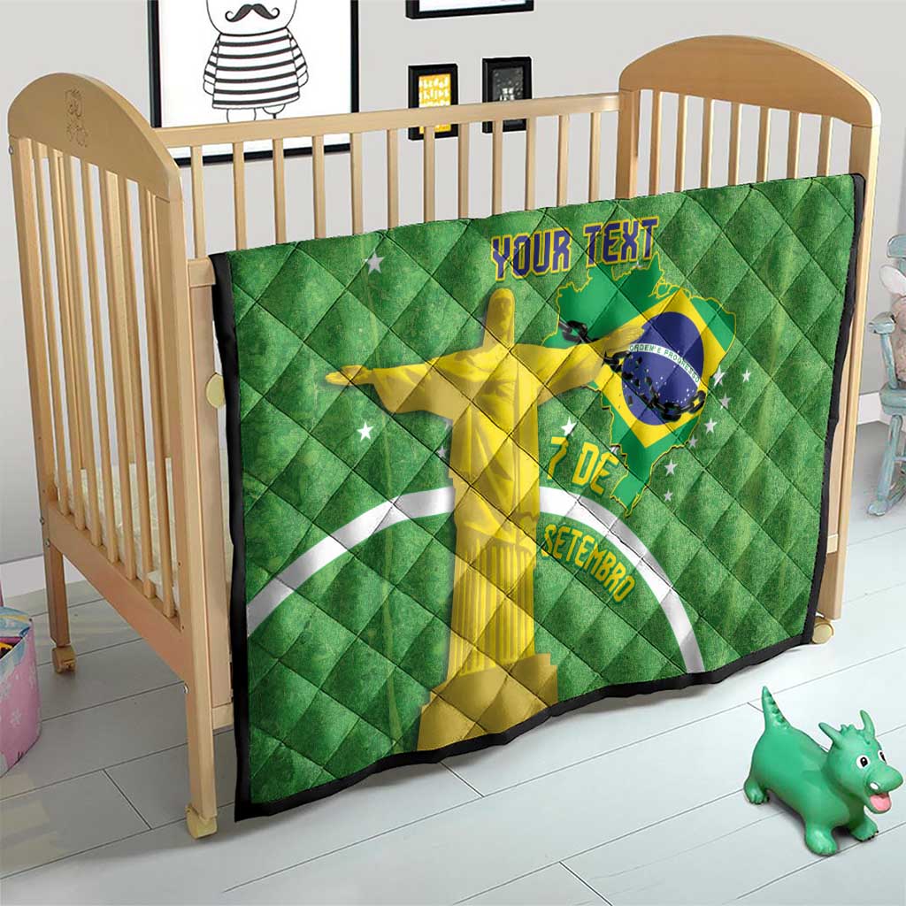 Personalized Brazil Independence Day Quilt Brasil Map Christ The Redeemer 7 De Setembro - Wonder Print Shop