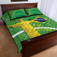Personalized Brazil Independence Day Quilt Bed Set Brasil Map Christ The Redeemer 7 De Setembro - Wonder Print Shop