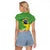 Personalized Brazil Independence Day Raglan Cropped T Shirt Brasil Map Christ The Redeemer 7 De Setembro - Wonder Print Shop
