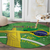 Personalized Brazil Independence Day Round Carpet Brasil Map Christ The Redeemer 7 De Setembro