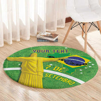 Personalized Brazil Independence Day Round Carpet Brasil Map Christ The Redeemer 7 De Setembro