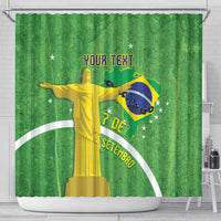 Personalized Brazil Independence Day Shower Curtain Brasil Map Christ The Redeemer 7 De Setembro