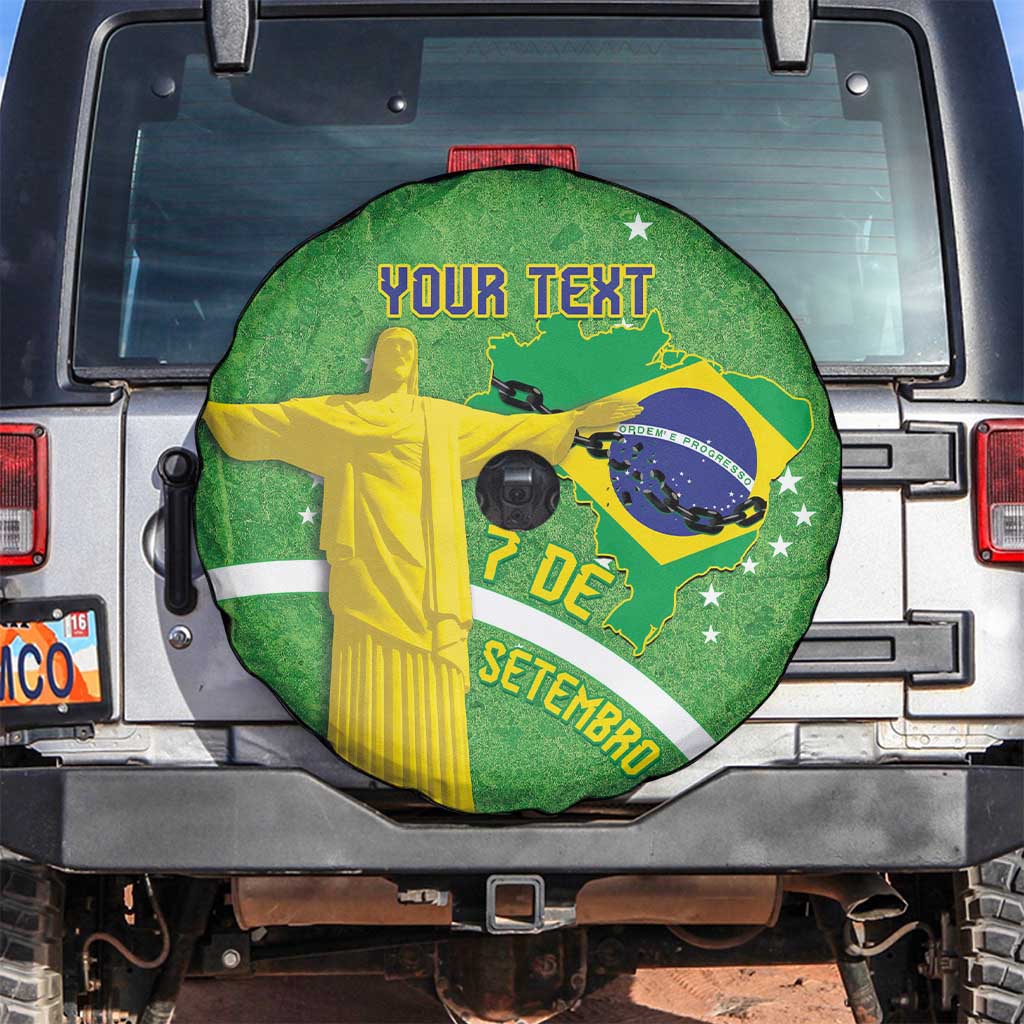 Personalized Brazil Independence Day Spare Tire Cover Brasil Map Christ The Redeemer 7 De Setembro - Wonder Print Shop