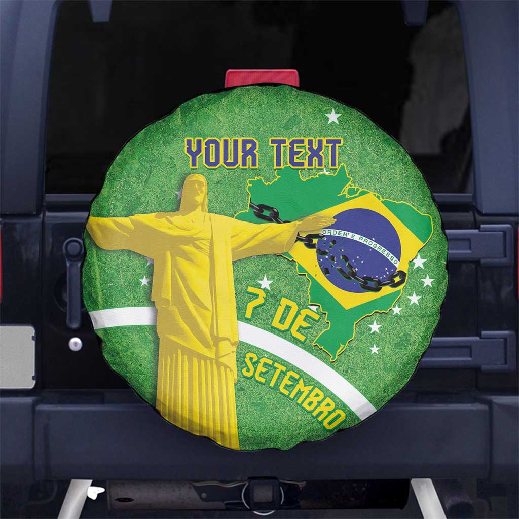 Personalized Brazil Independence Day Spare Tire Cover Brasil Map Christ The Redeemer 7 De Setembro - Wonder Print Shop