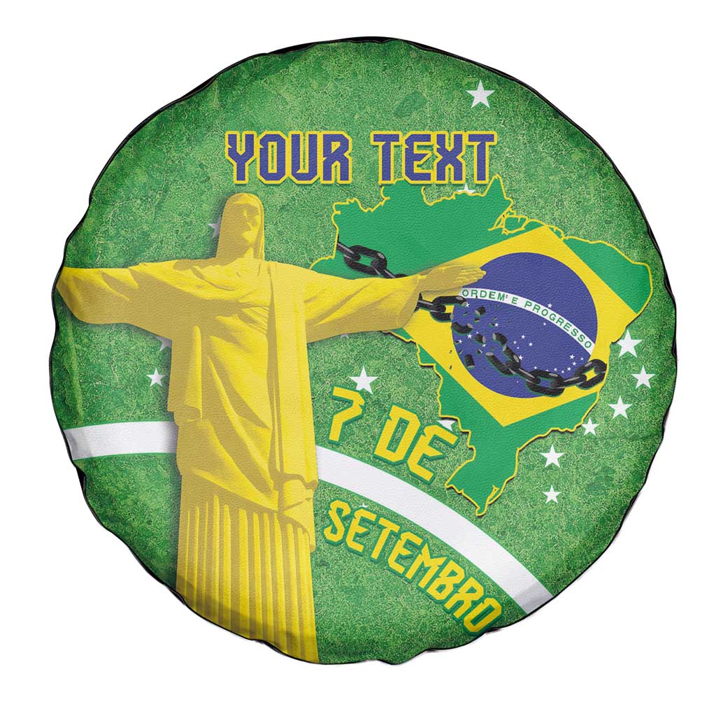 Personalized Brazil Independence Day Spare Tire Cover Brasil Map Christ The Redeemer 7 De Setembro - Wonder Print Shop