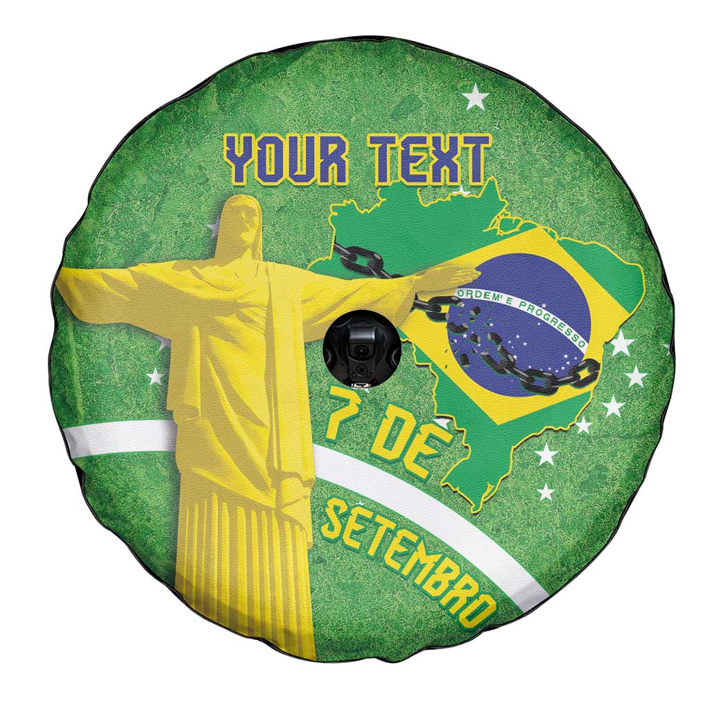 Personalized Brazil Independence Day Spare Tire Cover Brasil Map Christ The Redeemer 7 De Setembro - Wonder Print Shop