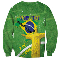 Personalized Brazil Independence Day Sweatshirt Brasil Map Christ The Redeemer 7 De Setembro - Wonder Print Shop