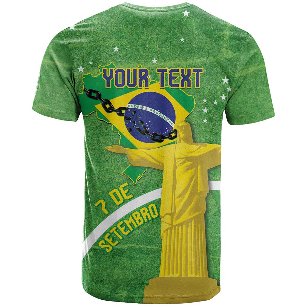 Personalized Brazil Independence Day T Shirt Brasil Map Christ The Redeemer 7 De Setembro - Wonder Print Shop