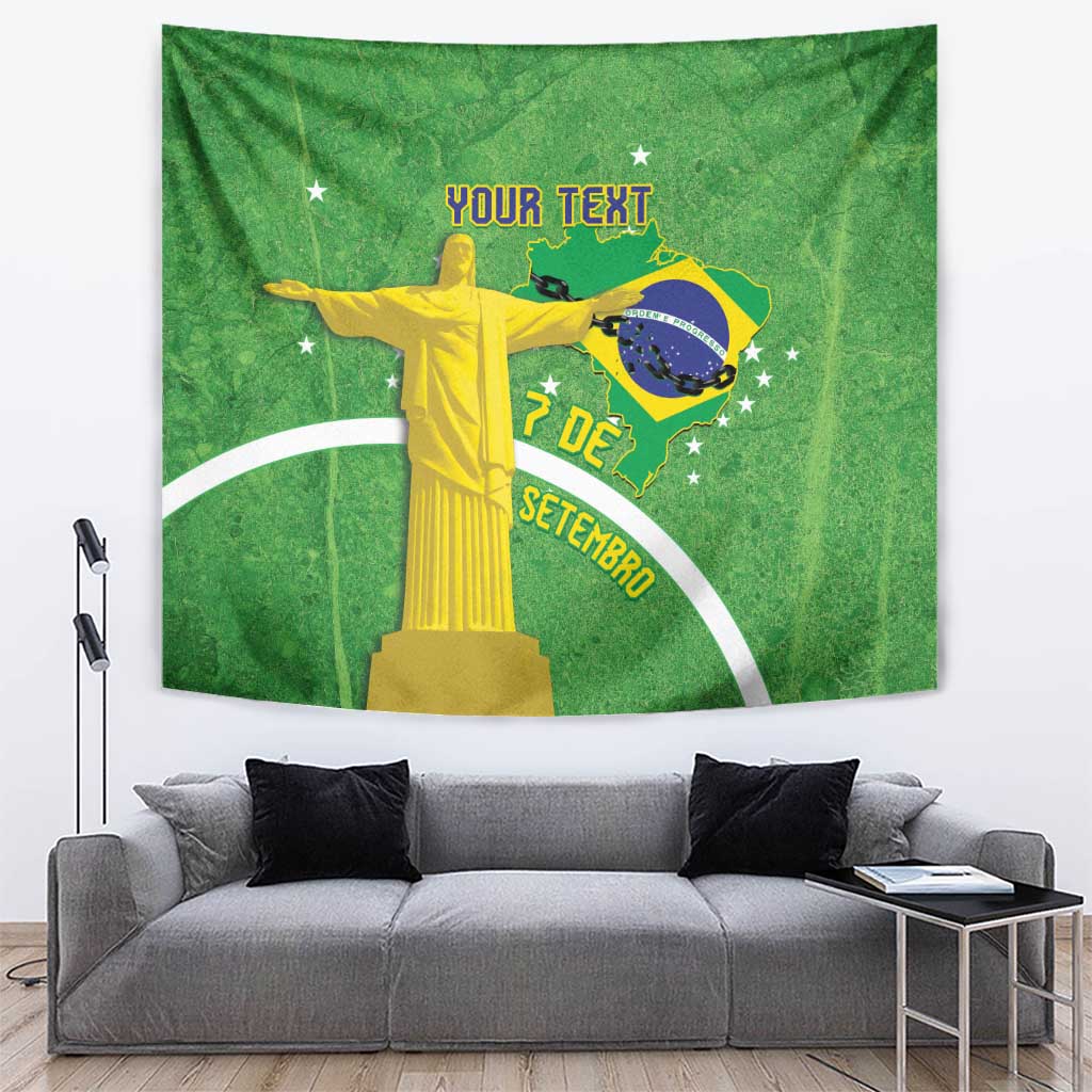 Personalized Brazil Independence Day Tapestry Brasil Map Christ The Redeemer 7 De Setembro - Wonder Print Shop