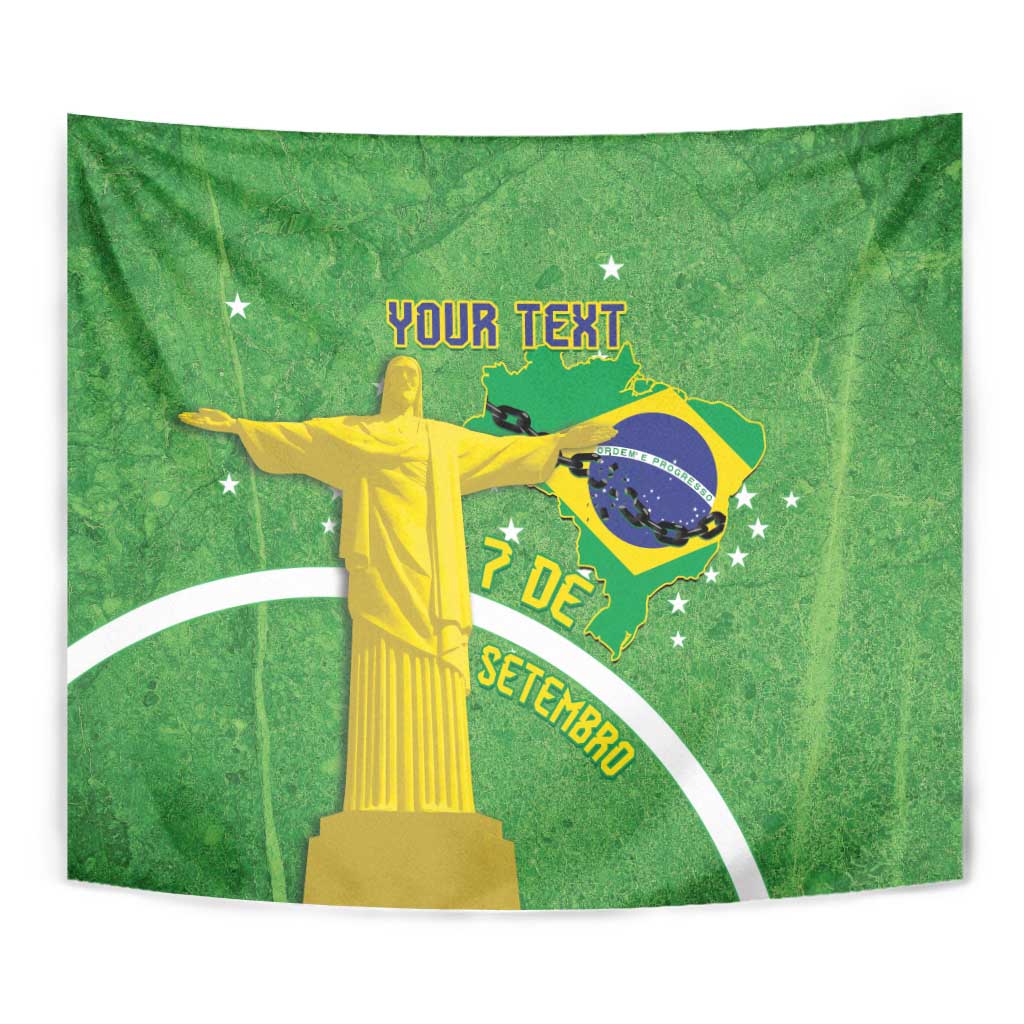 Personalized Brazil Independence Day Tapestry Brasil Map Christ The Redeemer 7 De Setembro - Wonder Print Shop