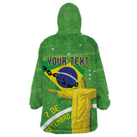 Personalized Brazil Independence Day Wearable Blanket Hoodie Brasil Map Christ The Redeemer 7 De Setembro - Wonder Print Shop