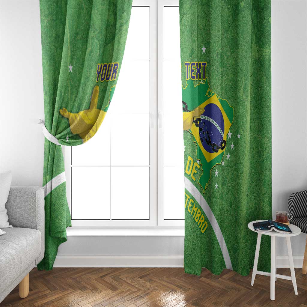 Personalized Brazil Independence Day Window Curtain Brasil Map Christ The Redeemer 7 De Setembro - Wonder Print Shop