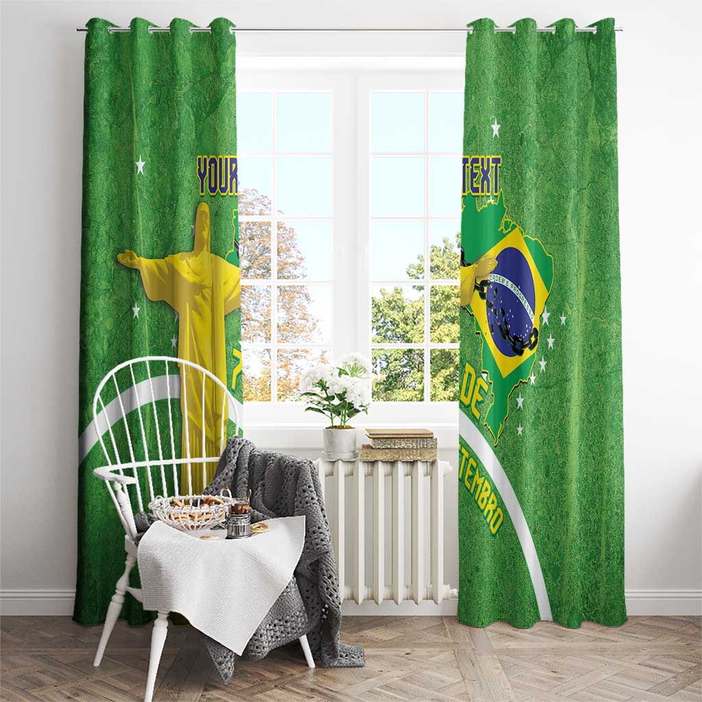 Personalized Brazil Independence Day Window Curtain Brasil Map Christ The Redeemer 7 De Setembro - Wonder Print Shop