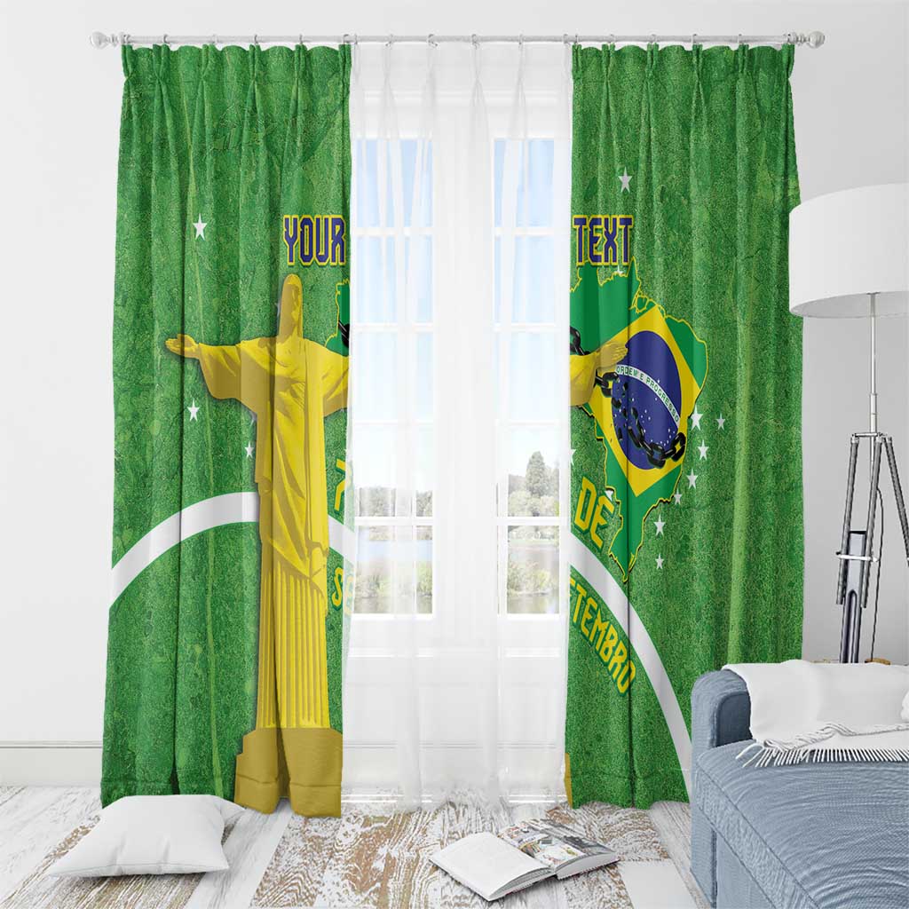 Personalized Brazil Independence Day Window Curtain Brasil Map Christ The Redeemer 7 De Setembro - Wonder Print Shop