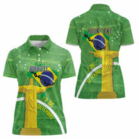 Personalized Brazil Independence Day Women Polo Shirt Brasil Map Christ The Redeemer 7 De Setembro - Wonder Print Shop