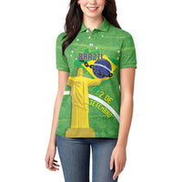 Personalized Brazil Independence Day Women Polo Shirt Brasil Map Christ The Redeemer 7 De Setembro - Wonder Print Shop