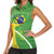 Personalized Brazil Independence Day Women Sleeveless Polo Shirt Brasil Map Christ The Redeemer 7 De Setembro - Wonder Print Shop