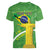 Personalized Brazil Independence Day Women V-Neck T-Shirt Brasil Map Christ The Redeemer 7 De Setembro - Wonder Print Shop