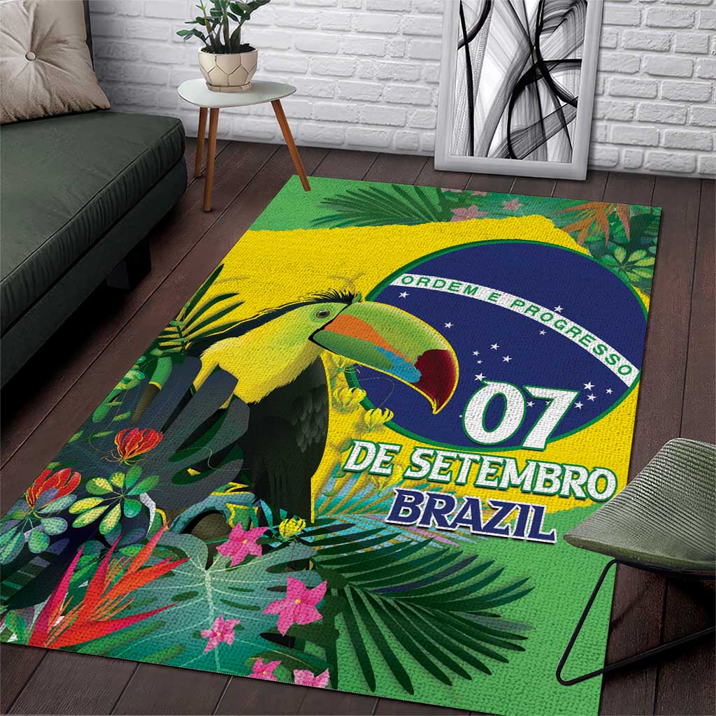 Feliz Dia Da Indepencencia Brazil Area Rug Brasil Toucan Tropical Vibes - Wonder Print Shop