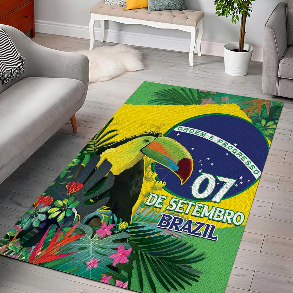 Feliz Dia Da Indepencencia Brazil Area Rug Brasil Toucan Tropical Vibes - Wonder Print Shop