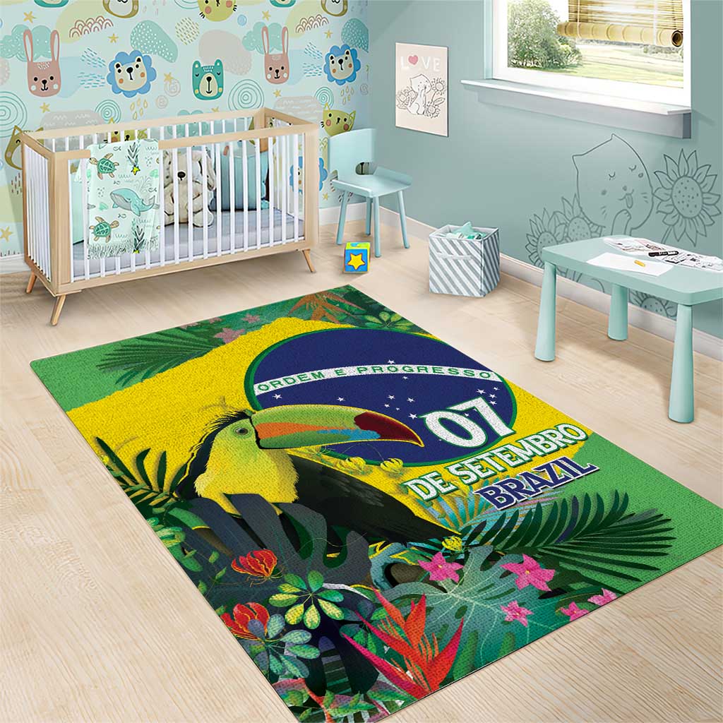 Feliz Dia Da Indepencencia Brazil Area Rug Brasil Toucan Tropical Vibes - Wonder Print Shop