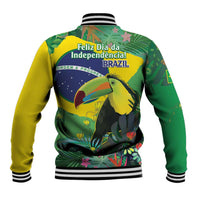 Feliz Dia Da Indepencencia Brazil Baseball Jacket Brasil Toucan Tropical Vibes - Wonder Print Shop