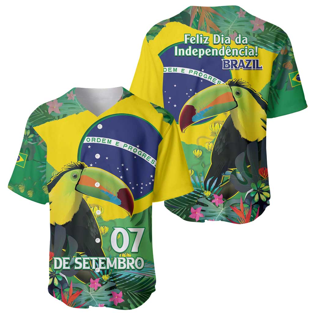 Feliz Dia Da Indepencencia Brazil Baseball Jersey Brasil Toucan Tropical Vibes - Wonder Print Shop