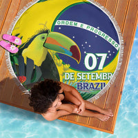 Feliz Dia Da Indepencencia Brazil Beach Blanket Brasil Toucan Tropical Vibes - Wonder Print Shop