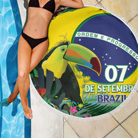 Feliz Dia Da Indepencencia Brazil Beach Blanket Brasil Toucan Tropical Vibes - Wonder Print Shop