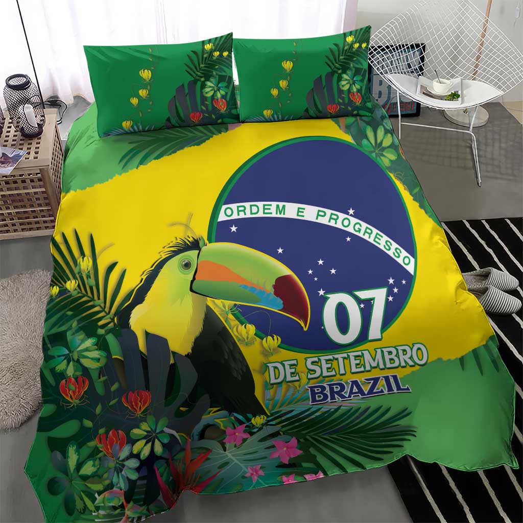 Feliz Dia Da Indepencencia Brazil Bedding Set Brasil Toucan Tropical Vibes - Wonder Print Shop