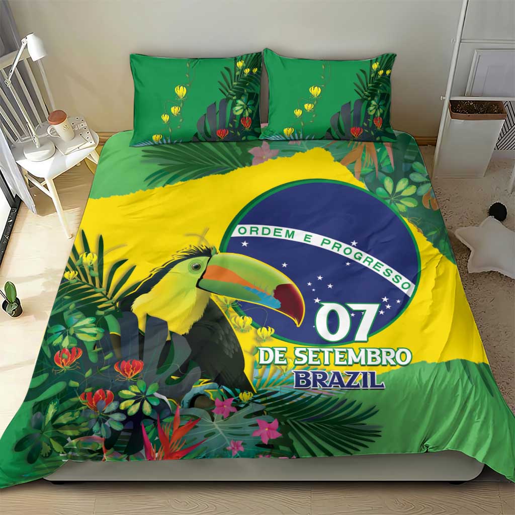 Feliz Dia Da Indepencencia Brazil Bedding Set Brasil Toucan Tropical Vibes - Wonder Print Shop